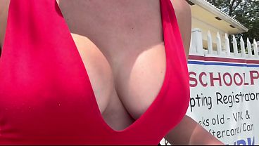 Giant Knockers Walking Outdoor Blazing Lustful Milf