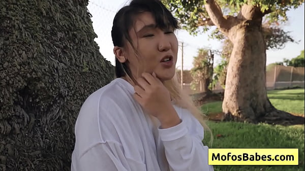 Ravishing And Sultry Asian Cutie Unveil Her Natural Massive Melons To Her Friend Outdoors (Tomie Tang, Charles Dera)