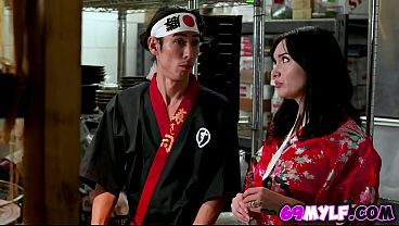 Sneak Sex At The Japanese Sushi Restaurant Lusts To Get A Promotion
