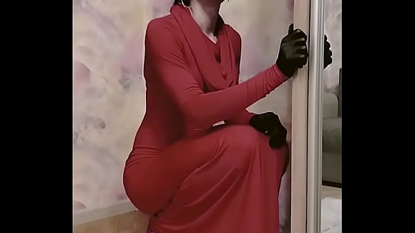 Modest Crossdresser Swallows Black Dildo