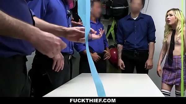 Shoplifter Coed Getting Gang Pounded By Group Of Officers - Fuckthief