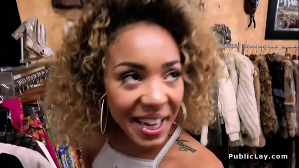Sultry Ass Ebony Hammers In Shop