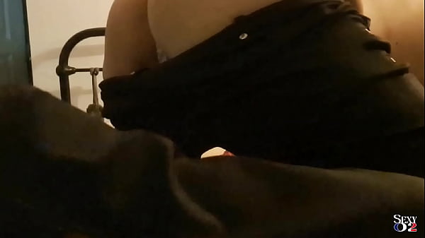 1689 - French Amateur Hoe, Black Leather Wheezes, Satin White Panties, Heels, Doggy Style, Oral, Analingus