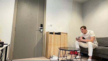 Stupid Cuckold Play Videogames While Whife Drills Two Friends