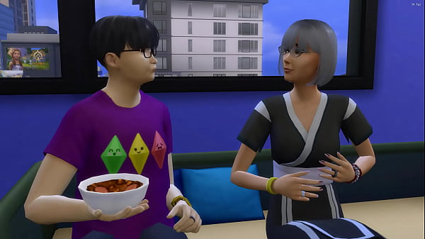 Asian Stepmother Helping Sick Fat Son To Have Sex For The First Experience In His Life In This Way To Make Him Happier