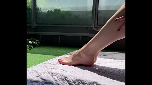 Spouse Entices A Friend On The Terrace Wth Her Enormous Tootsies