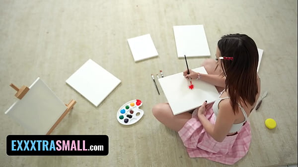 Alluring Tiny Painter Covets Her Tutor's Thick Shaft Throbbing In Her Ripe Slit - ExxxtraSmall