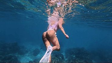 Fat Ass Bombshell Kayci Kaylani Nude Underwater Diving And Jerking Off