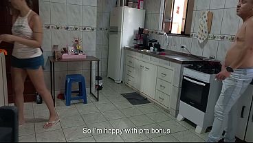 A Housemaid Agrees To Work Naked For Some Extra Cash.