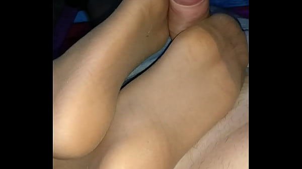 Real Feet Play With Brown Nylon Ankle Socks And Money Shot