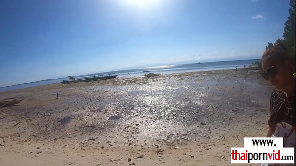 Small Novice Thai Coed Cherry Nailed By An Enormous White Cock At The Beach