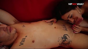 Messy Oral With Eye Contact... She Drools All Over His Vigorous Dick