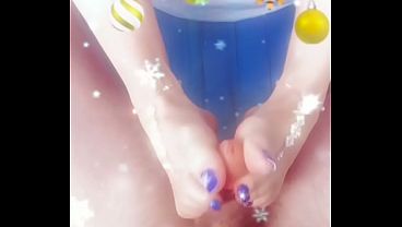 Husband Lost $1K Bet – So I Gave His Friend A SnowFlake Pedi Foot Stroke! Cute Soles Make Him Cum Intense On My Tootsies