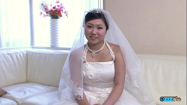 The New Asian Missus Is Still Dressed In Her Wedding Gown When Someone Visited Her