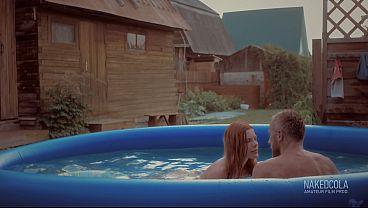 Nudists Family In The Summer Garden Pool - Fellatio