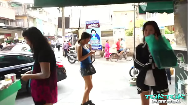 Frisky Enormous Fake Boob Thai Babe Pounds White Newcomer At Tuktuk Driver's Garage