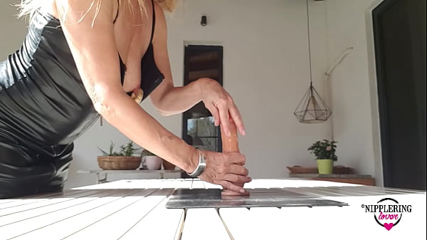 Nippleringlover Stuffing Dildo - Large Juicy Nip Rings - Big Labia Rings - Leather Skirt & Boots Part 1