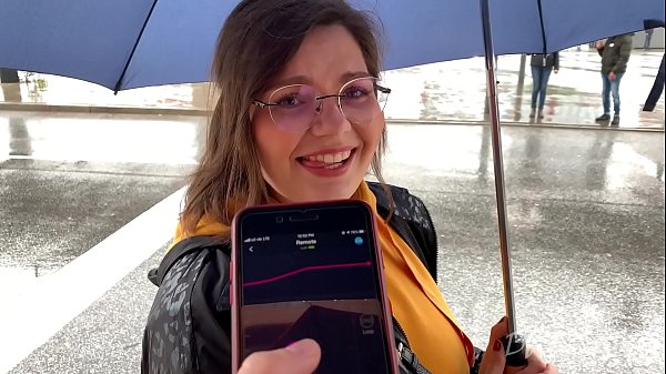 I Master Her Pussy In Public With A Lovense Lush - She Sighs And Is Embarassed