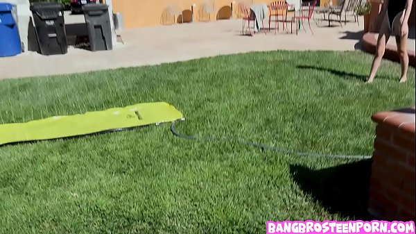 Teenie Fair-haired Kate Bloom Playing Slide And Ease And Milk!
