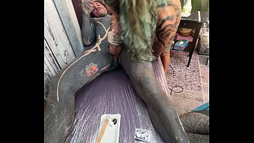 Savage Tattoo Shop Moment - Tattooing While Offerring A Head